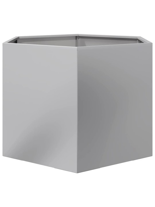 Puutarhakukkalaatikko kuusikulma 69x60x45 cm galvanoitu teräs