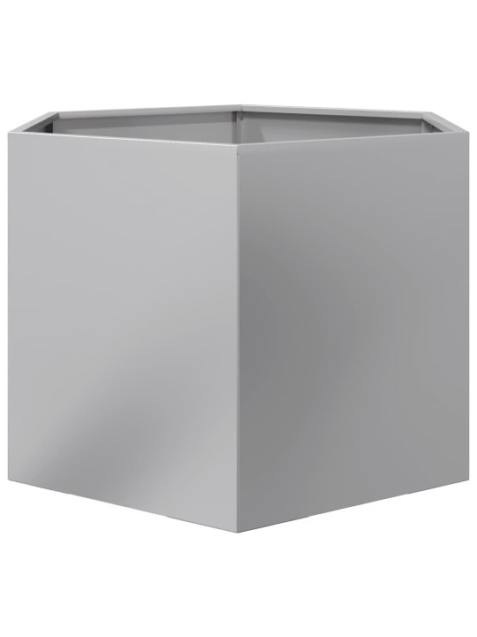 Puutarhakukkalaatikko kuusikulma 69x60x45 cm galvanoitu teräs