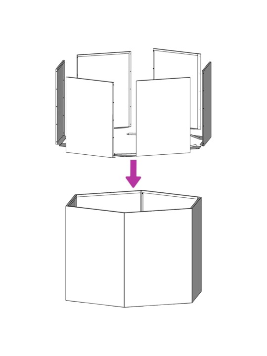 Puutarhakukkalaatikko kuusikulma 69x60x45 cm Corten teräs