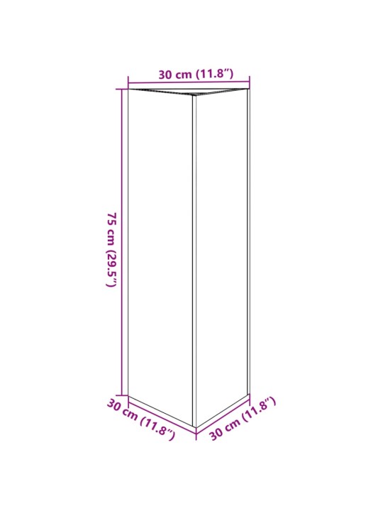 Puutarhakukkalaatikko antrasiitti kolmio 30x26x75 cm teräs