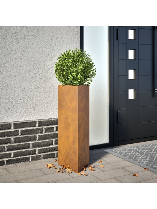 Puutarhakukkalaatikko kolmio 30x26x75 cm Corten teräs