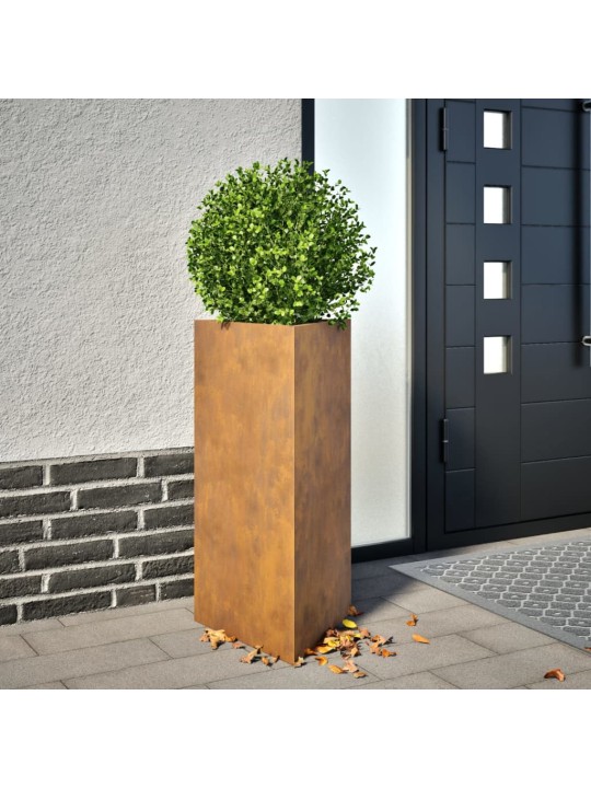 Puutarhakukkalaatikot 2kpl kolmio 40x34,5x70 cm Corten teräs