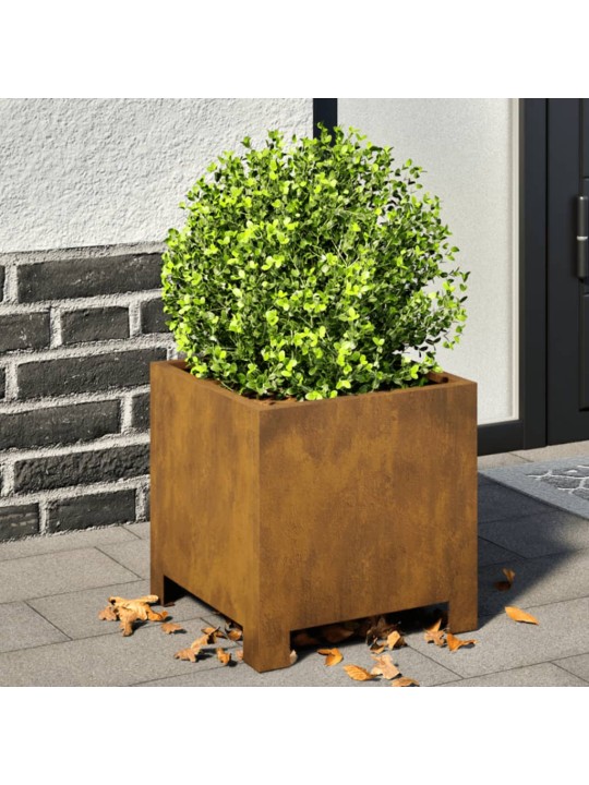 Puutarhakukkalaatikot 2 kpl 30x30x30 cm Corten teräs