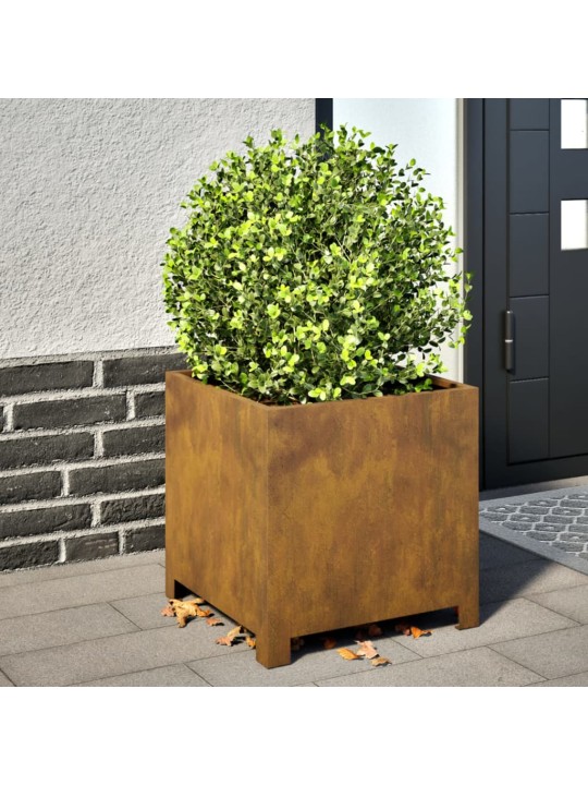 Puutarhakukkalaatikot 2 kpl 40x40x40 cm Corten teräs