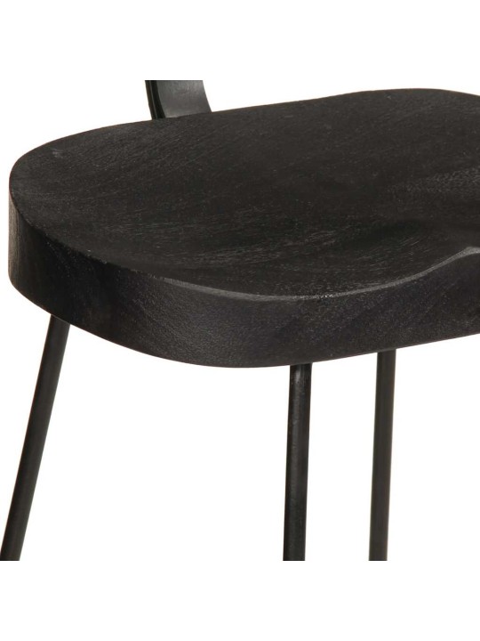 Baarituolit 2 kpl musta 49x43x103 cm massiivipuu mango