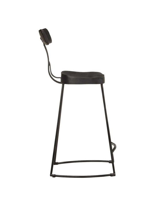Baarijakkarat 2 kpl musta 49x43x88 cm täysi mangopuu