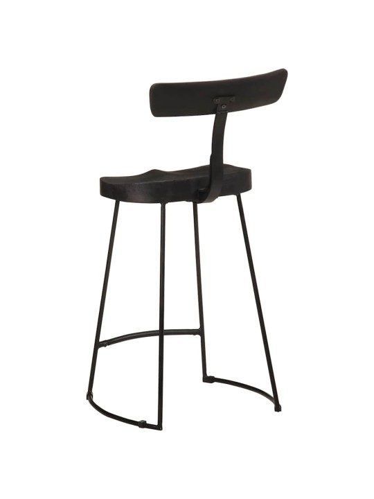 Baarijakkarat 2 kpl musta 49x43x88 cm täysi mangopuu