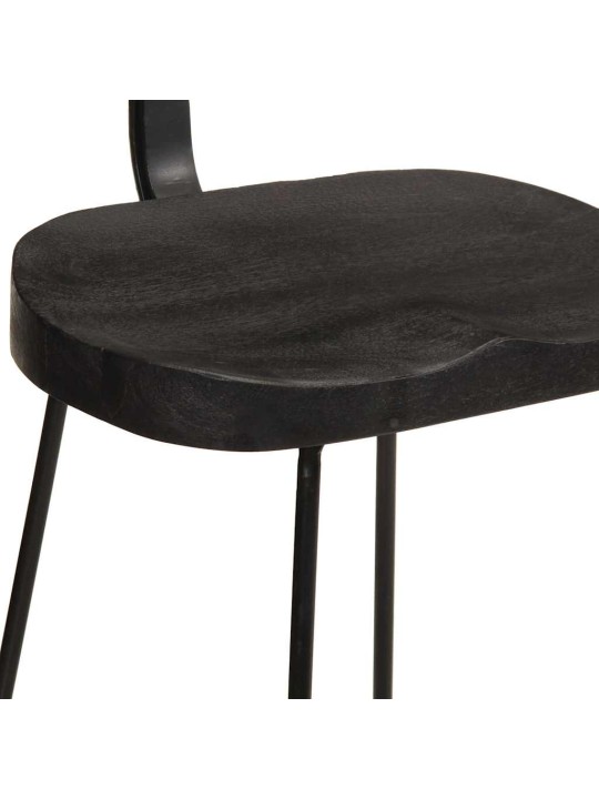 Baarijakkarat 2 kpl musta 49x43x88 cm täysi mangopuu