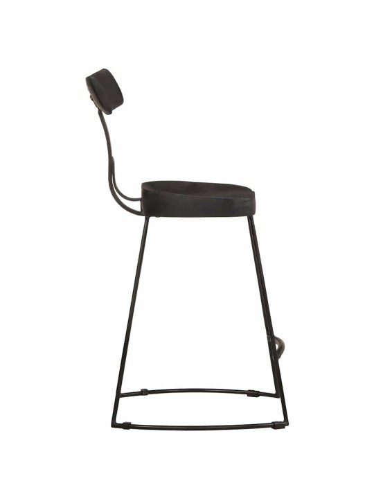 Baarijakkarat 2 kpl musta 49x43x79 cm täysi mangopuu