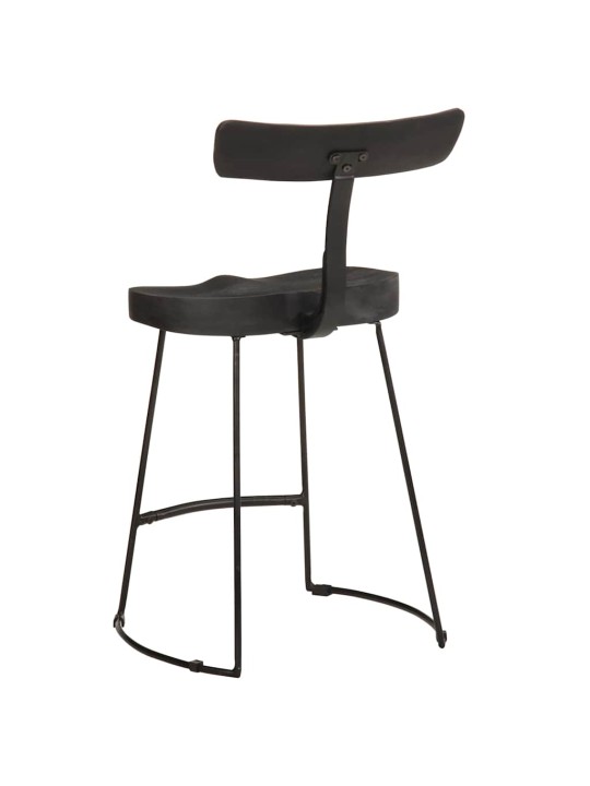 Baarijakkarat 2 kpl musta 49x43x79 cm täysi mangopuu
