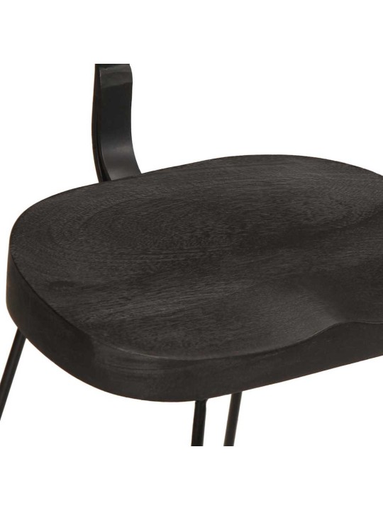 Baarijakkarat 2 kpl musta 49x43x79 cm täysi mangopuu