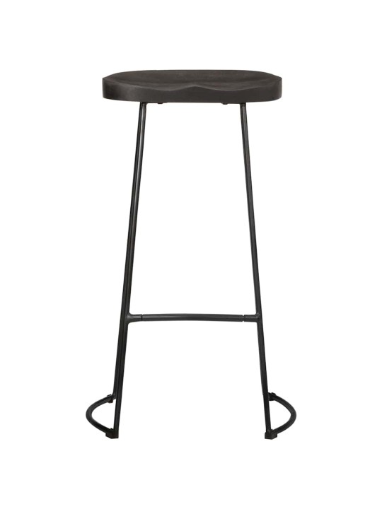Baarijakkarat 2 kpl musta 45x40x78 cm täysi mangopuu