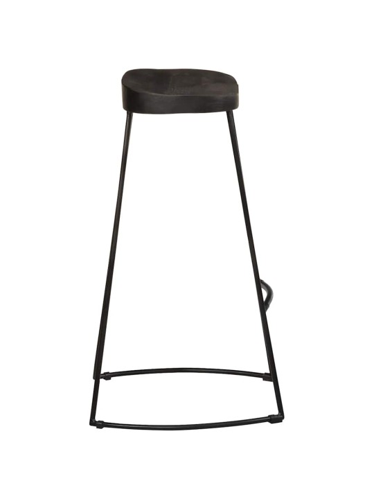 Baarijakkarat 2 kpl musta 45x40x78 cm täysi mangopuu
