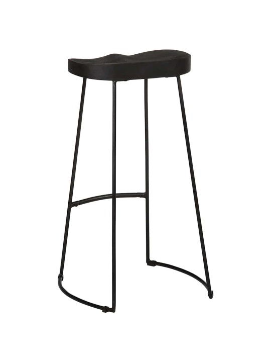 Baarijakkarat 2 kpl musta 45x40x78 cm täysi mangopuu