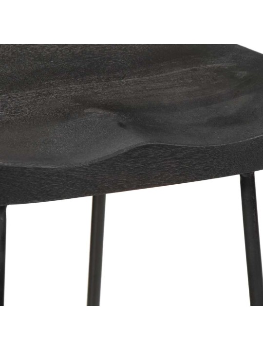 Baarijakkarat 2 kpl musta 45x40x78 cm täysi mangopuu