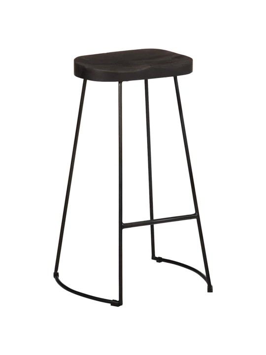 Baarijakkarat 2 kpl musta 45x40x78 cm täysi mangopuu