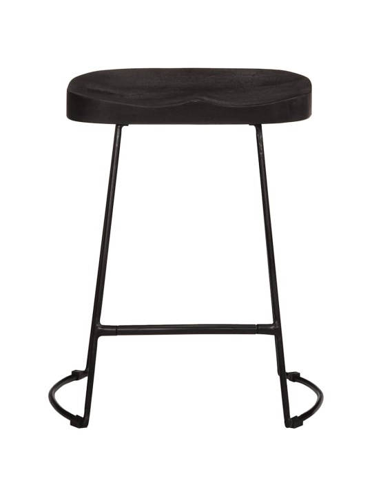 Baarijakkarat 2 kpl musta 46x38x52 cm täysi mangopuu