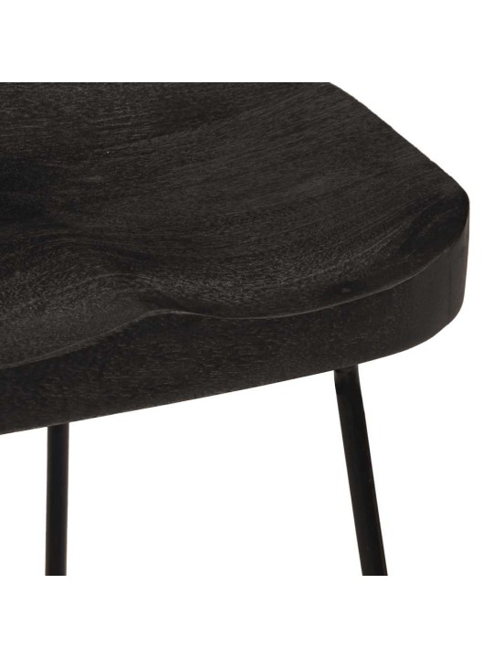 Baarijakkarat 2 kpl musta 46x38x52 cm täysi mangopuu