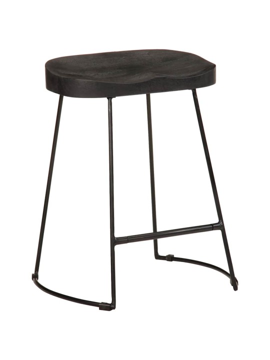 Baarijakkarat 2 kpl musta 46x38x52 cm täysi mangopuu