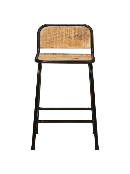 Baarijakkarat 2 kpl 46x35,5x70 cm massiivipuuta karkea mango