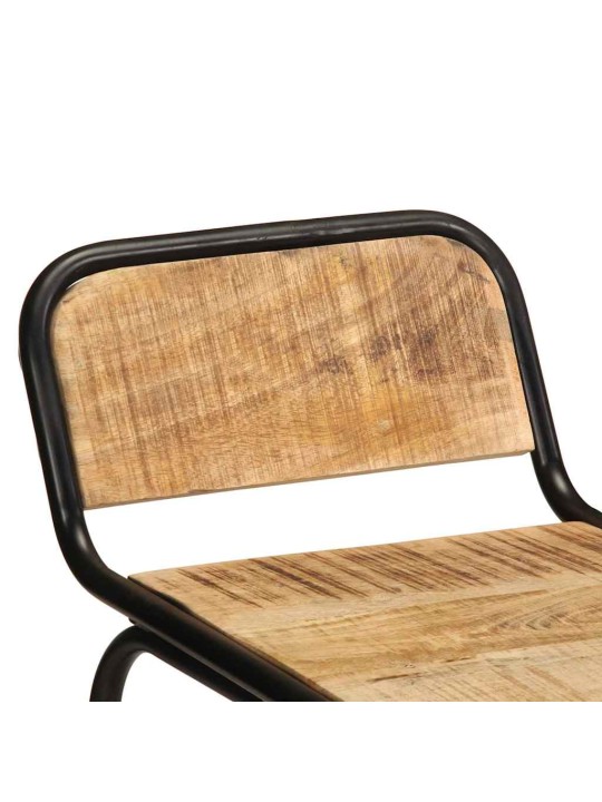 Baarijakkarat 2 kpl 46x35,5x70 cm massiivipuuta karkea mango