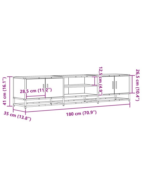 TV-taso musta 180x35x41 cm tekninen puu