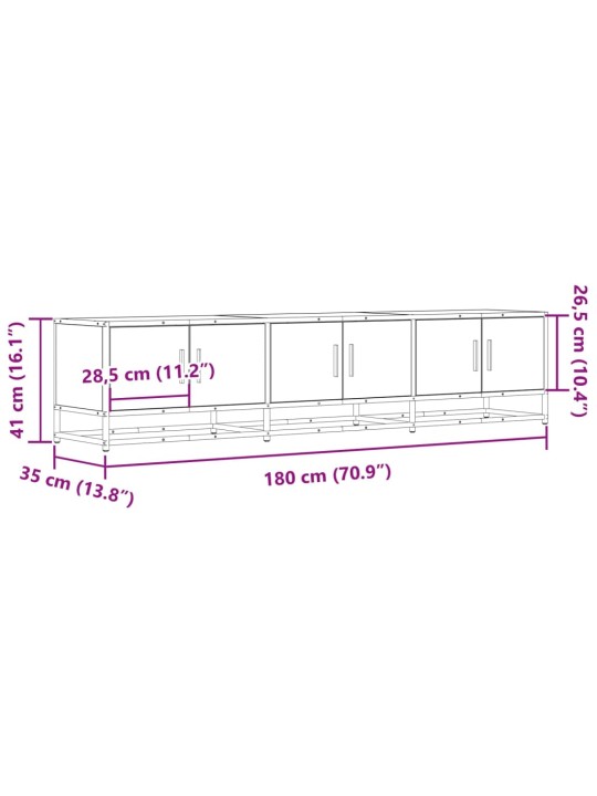 TV-taso musta 180x35x41 cm tekninen puu