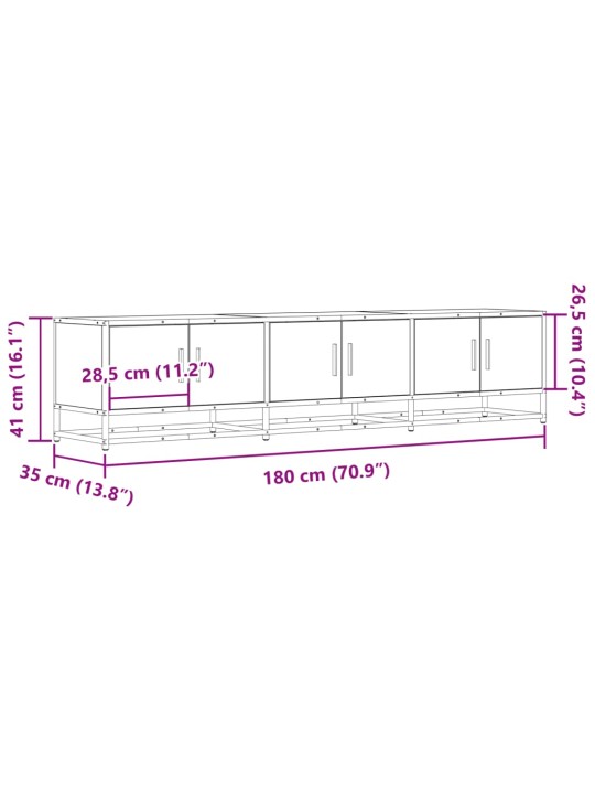 TV-taso ruskea tammi 180x35x41 cm tekninen puu