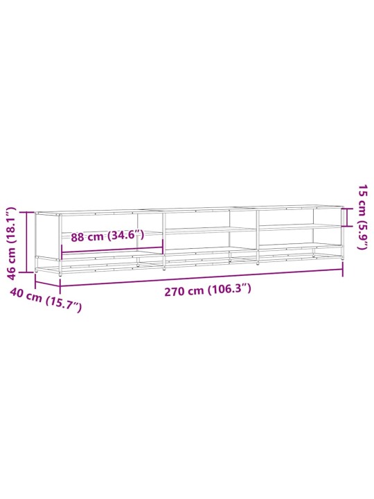 TV-taso savutammi 270x40x46 cm tekninen puu
