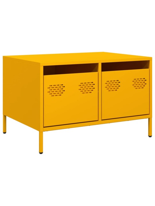 Tv kaappi sinapinkeltainen 68x50x43,5 cm kylmävalssattu teräs
