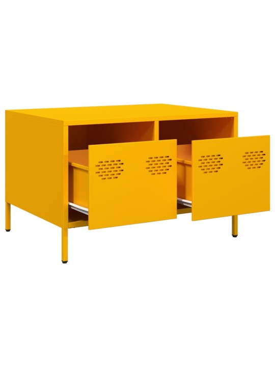 Tv kaappi sinapinkeltainen 68x50x43,5 cm kylmävalssattu teräs