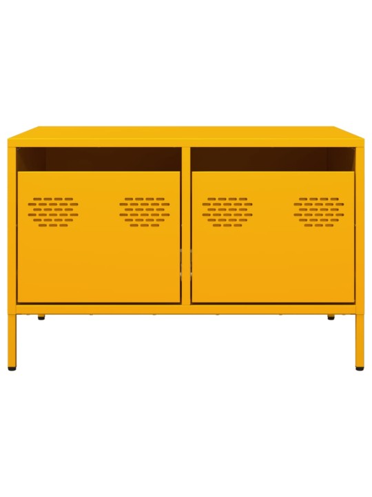 Tv kaappi sinapinkeltainen 68x50x43,5 cm kylmävalssattu teräs