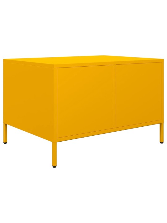 Tv kaappi sinapinkeltainen 68x50x43,5 cm kylmävalssattu teräs