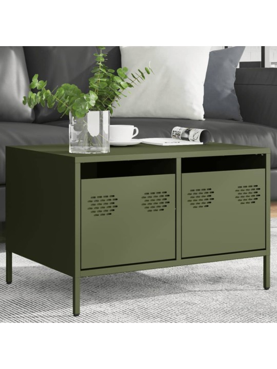 Tv-taso oliivinvihreä 68x50x43,5 cm kylmävalssattu teräs