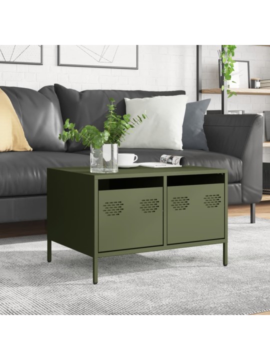 Tv-taso oliivinvihreä 68x50x43,5 cm kylmävalssattu teräs