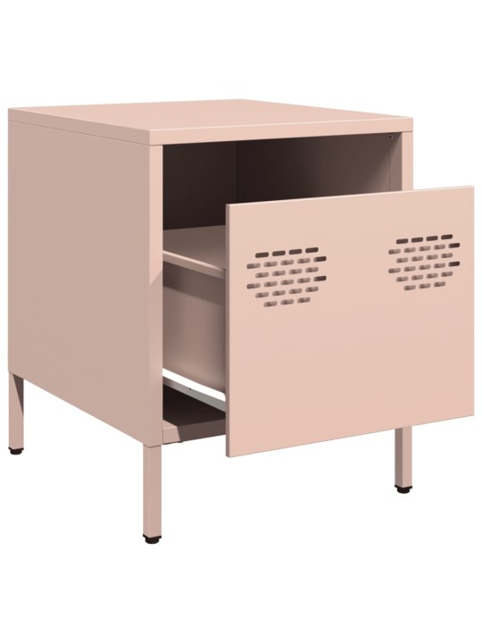 Yöpöytäkaapit 2 kpl pinkki 35x39x43,5 cm teräs