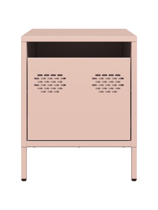 Yöpöytäkaapit 2 kpl pinkki 35x39x43,5 cm teräs