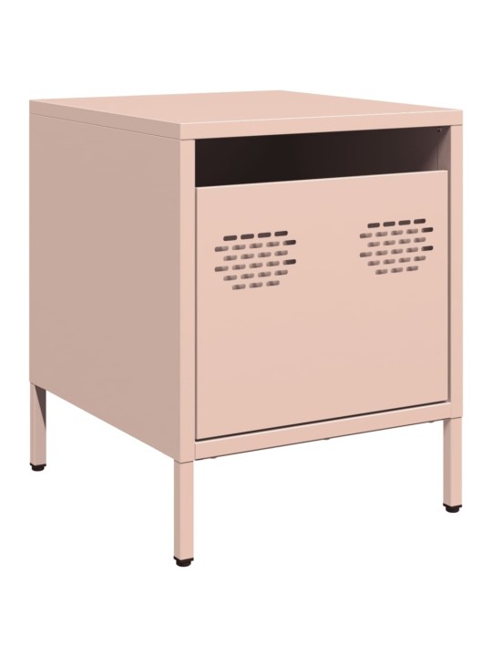 Yöpöytäkaapit 2 kpl pinkki 35x39x43,5 cm teräs