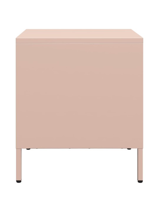 Yöpöytäkaapit 2 kpl pinkki 35x39x43,5 cm teräs