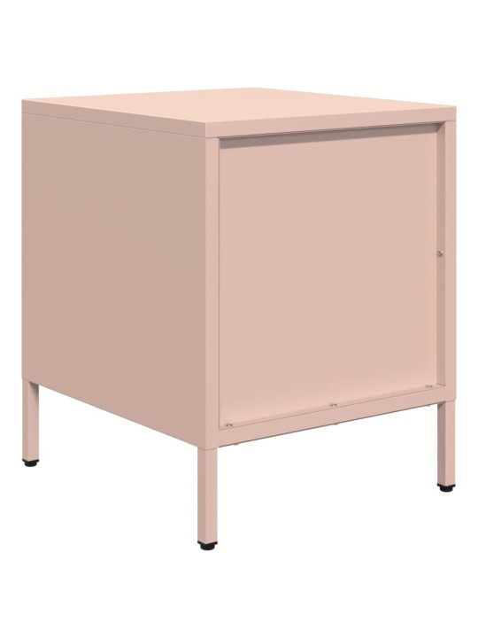 Yöpöytäkaapit 2 kpl pinkki 35x39x43,5 cm teräs