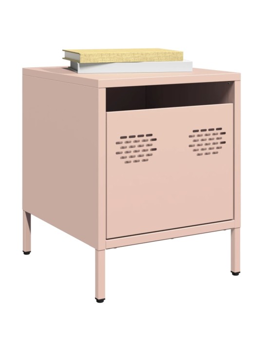 Yöpöytäkaapit 2 kpl pinkki 35x39x43,5 cm teräs