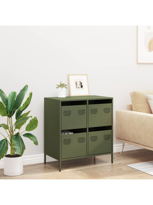 Senkki oliivinvihreä 68x39x73,5 cm kylmävalssattu teräs