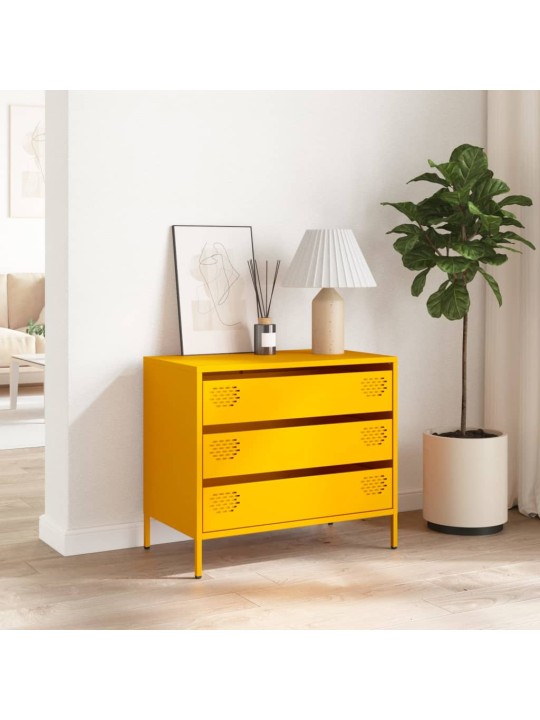 Senkki sinapinkeltainen 68x39x58,5 cm kylmävalssattu teräs