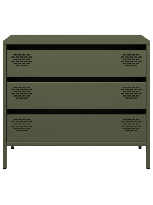 Senkki oliivinvihreä 68x39x58,5 cm kylmävalssattu teräs