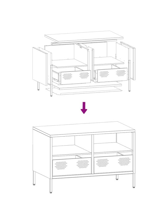 TV-taso pinkki 68x39x43,5 cm kylmävalssattu teräs