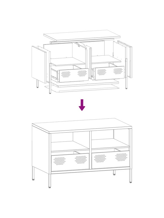 TV-taso antrasiitti 68x39x43,5 cm kylmävalssattu teräs