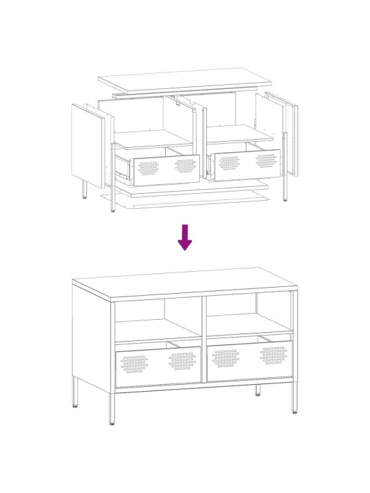 TV-taso sinapinkeltainen 68x39x43,5 cm kylmävalssattu teräs