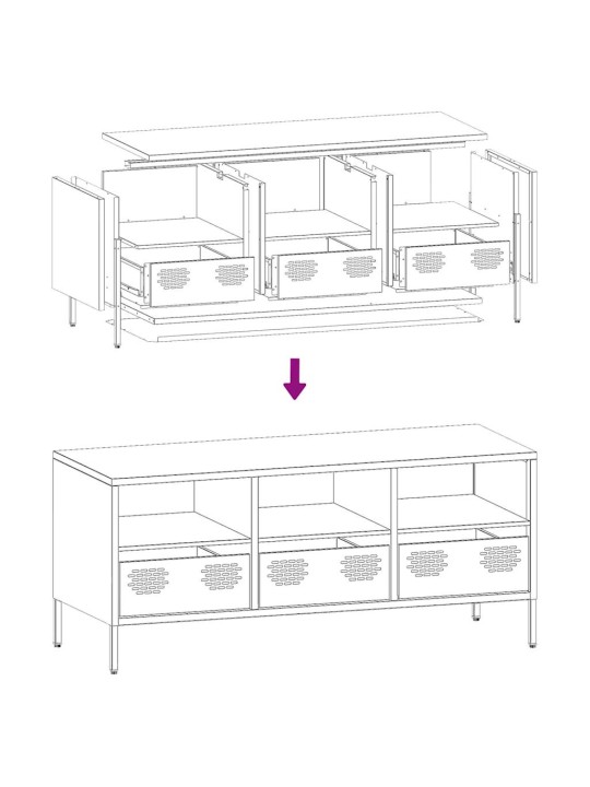 TV-taso antrasiitti 101,5x39x43,5 cm kylmävalssattu teräs