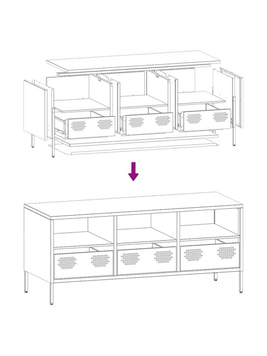 TV-taso sinapinkeltainen 101,5x39x43,5 cm kylmävalssattu teräs