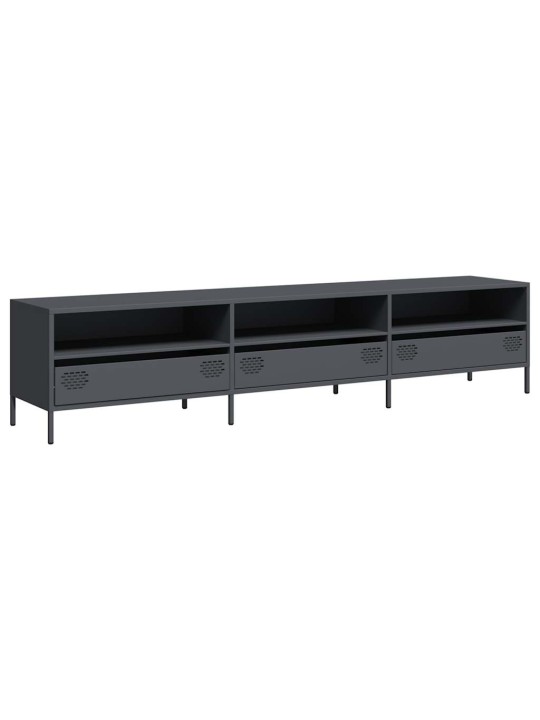 Tv kaappi antrasiitti 202x39x43,5 cm kylmävalssattu teräs